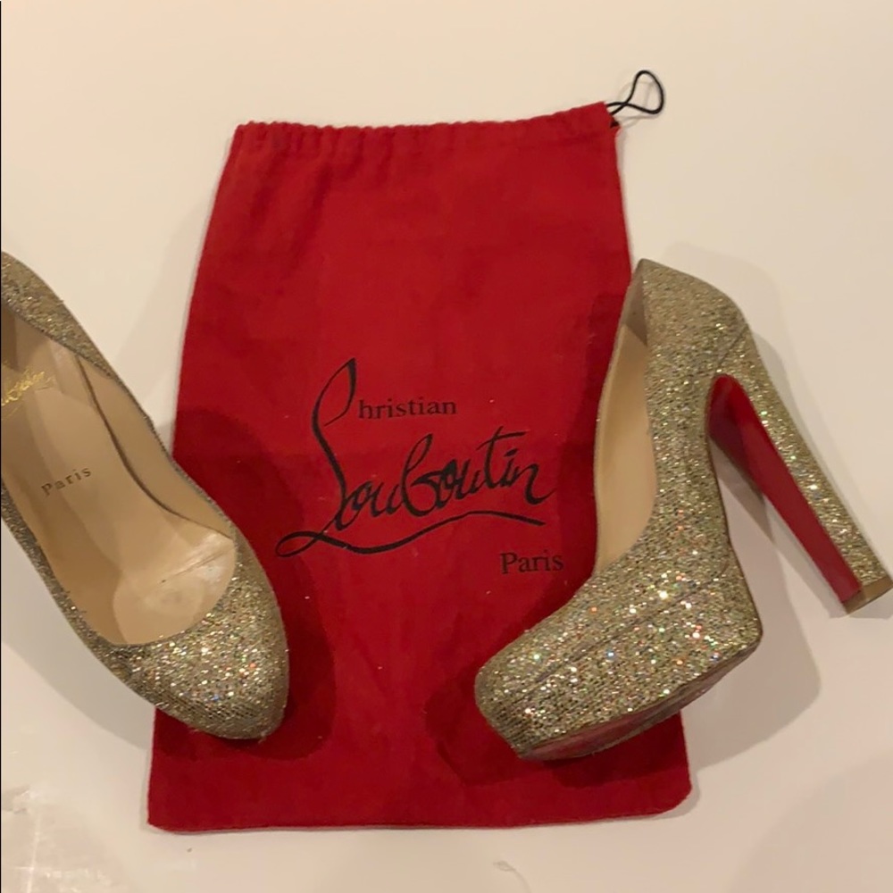 Christian Louboutin sparkling platform pumps